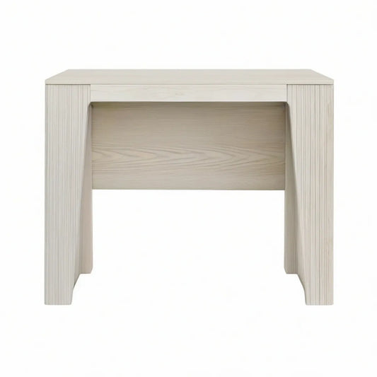 Consola de Entrada Retangular em MDF com Acabamento Melamínico Bege Claro, 100 x 35 x 80 cm